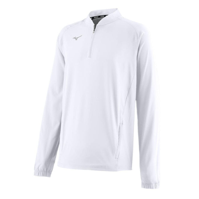 Mizuno Men's Gametime Long Sleeve Baseball Hitting Jacket: 351125 Apparel Mizuno Small White