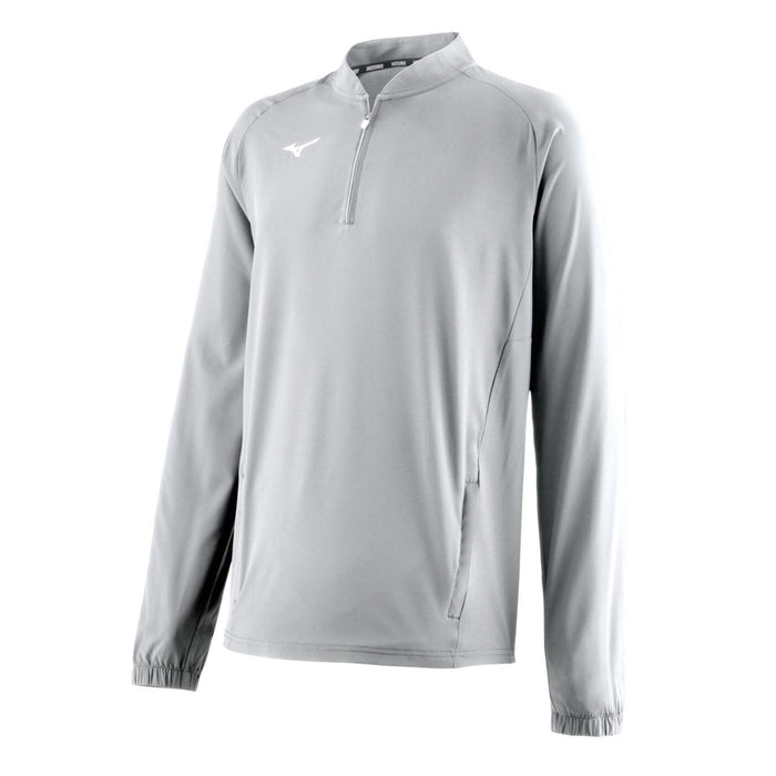 Mizuno Men's Gametime Long Sleeve Baseball Hitting Jacket: 351125 Apparel Mizuno Small Gray