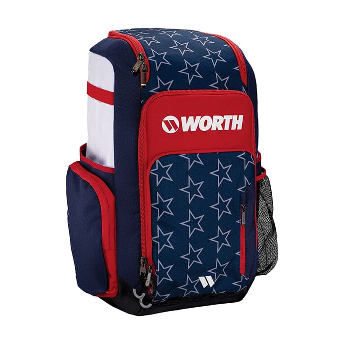 2023 Worth Pro Slowpitch Backpack: WBA004 Equipment Miken Stars & Stripes 