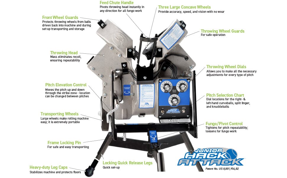 Junior Hack Attack Baseball Pitching Machine Training & Field Hack Attack 