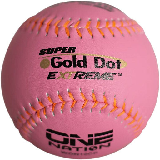 Worth PINK Super Gold Dot Extreme “One Nation” Slowpitch Softball (Dozen): WON12CP Balls Worth 