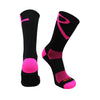 Twin City Pink Ribbon Awareness Socks Crew - Large: LBCC3