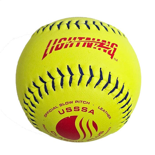 DeMarini Lightning 12 Inch USSSA Classic Plus Leather Slowpitch Softball (1 dozen): WTALL12YUCB Balls DeMarini