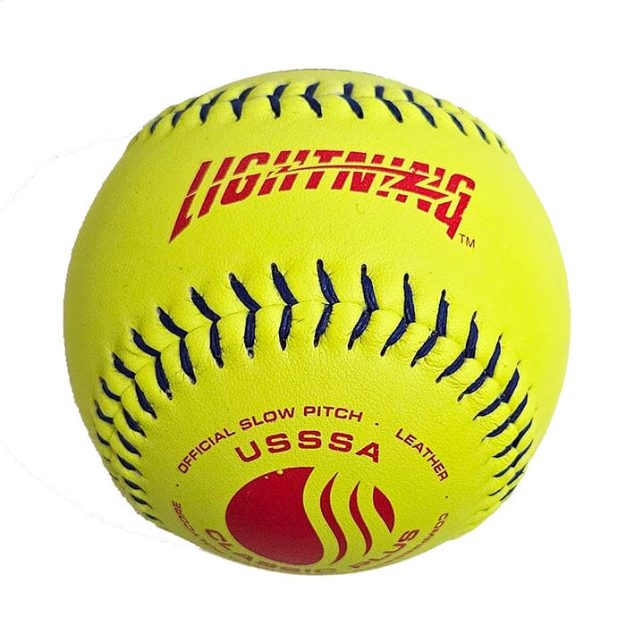 DeMarini Lightning 12 Inch USSSA Classic Plus Leather Slowpitch Softball (1 dozen): WTALL12YUCB Balls DeMarini