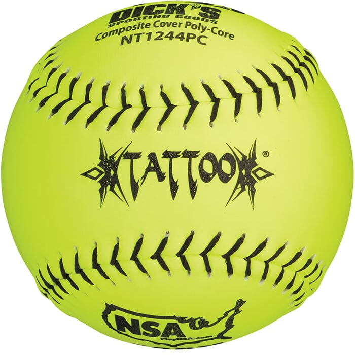 AD Starr Tattoo 12 Inch 44-400 NSA ICON Slowpitch Softball - One Dozen: NT1244PC Balls AD Starr One Dozen (12 Balls) 