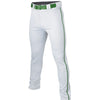 Easton Rival+ Adult Piped Pant:  White-Dark Green Piping