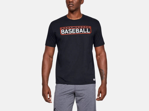 Under Armour Lockup Men’s Baseball Graphic T-Shirt: 1343257 Apparel Under Armour Small Black 