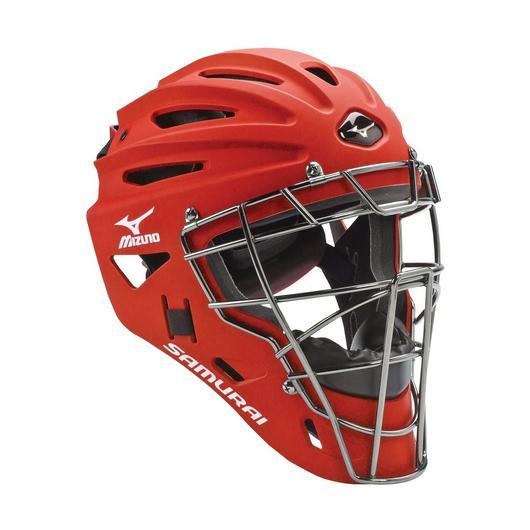 Mizuno Samurai Catchers Helmet Adult Equipment Mizuno Red Adult 