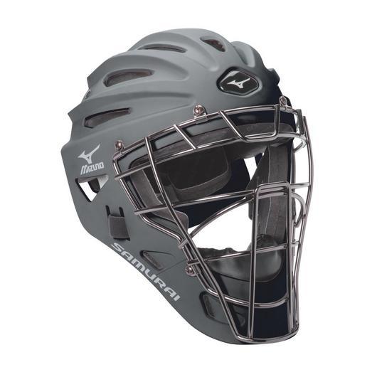 Mizuno Samurai Catchers Helmet Adult Equipment Mizuno Gray Adult 