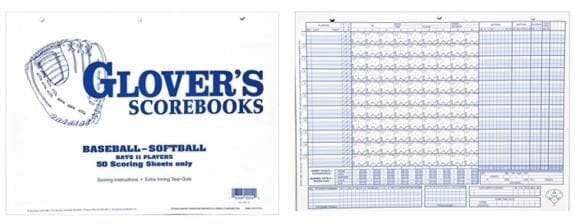 Glover's Baseball-Softball 50 Scoring Sheets 3-RING Equipment Glover 