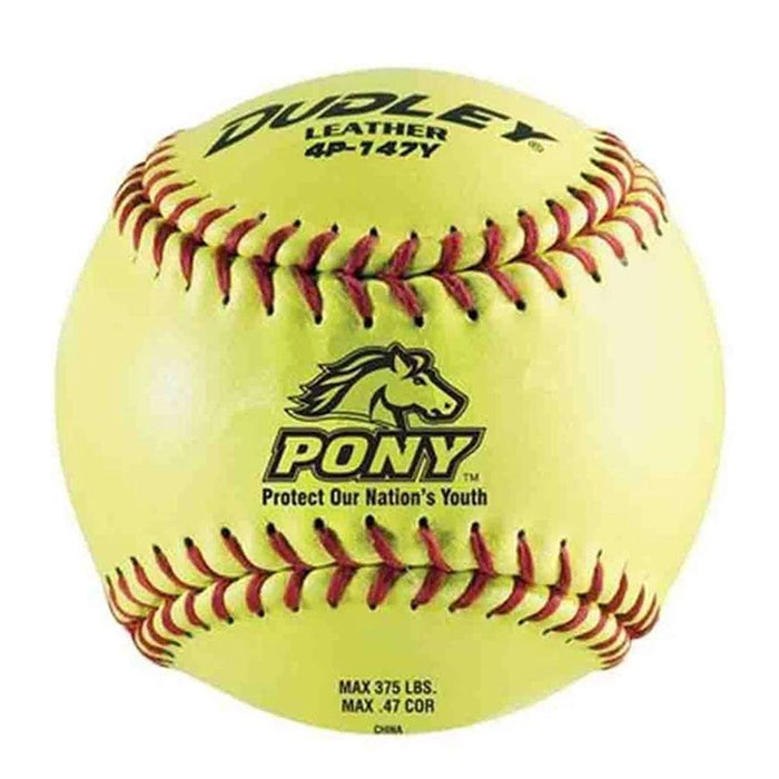 Dudley 12" Pony Leather Fastpitch Softballs - One Dozen: 4P147Y Balls Dudley 