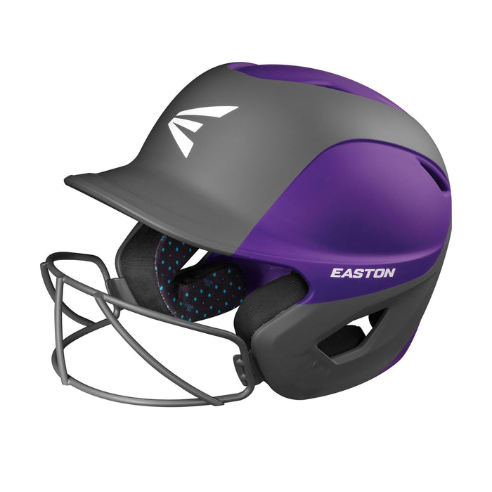 Easton Ghost Matte Two-Tone Batting Helmet with Integrated Facemask Equipment Easton Small (6 1-4-6 7-8) Purple-Charcoal 