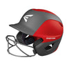 Easton Ghost Matte Two-Tone Batting Helmet with Integrated Facemask Equipment Easton Small (6 1-4-6 7-8) Red-Charcoal 