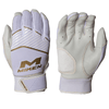 Miken Gold Adult Softball Batting Gloves: MBGGLD Equipment Miken Medium White 