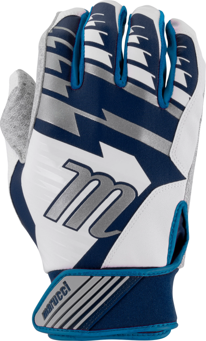 Marucci Tesoro Baseball Batting Gloves Adult: MBGTSRO Equipment Marucci Medium Columbia-Navy 