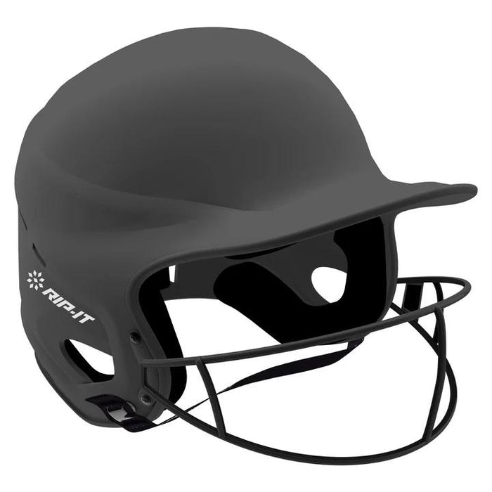 Rip-It Vision Pro Softball Batting Helmet: Matte Finish Equipment Rip-It Charcoal Small-Medium