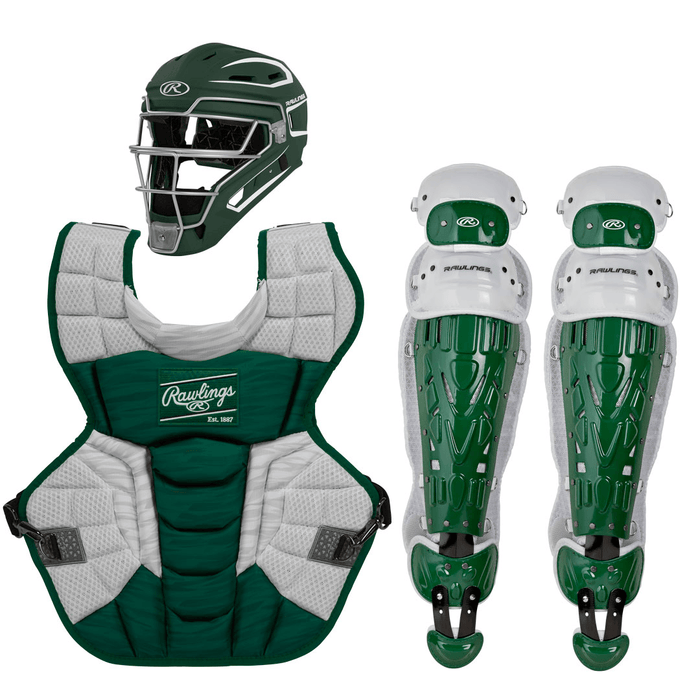 Rawlings Velo 2.0 Catcher’s Equipment Set Intermediate: CSV2I Equipment Rawlings Dark Green-White