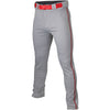 Easton Rival+ Adult Piped Pant: Rival+ Apparel Easton Gray/Red X-Small 