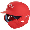 Rawlings Mach Matte Batting Helmet with Extension Flap: MACHEX Equipment Rawlings Red Left Hand Batter 