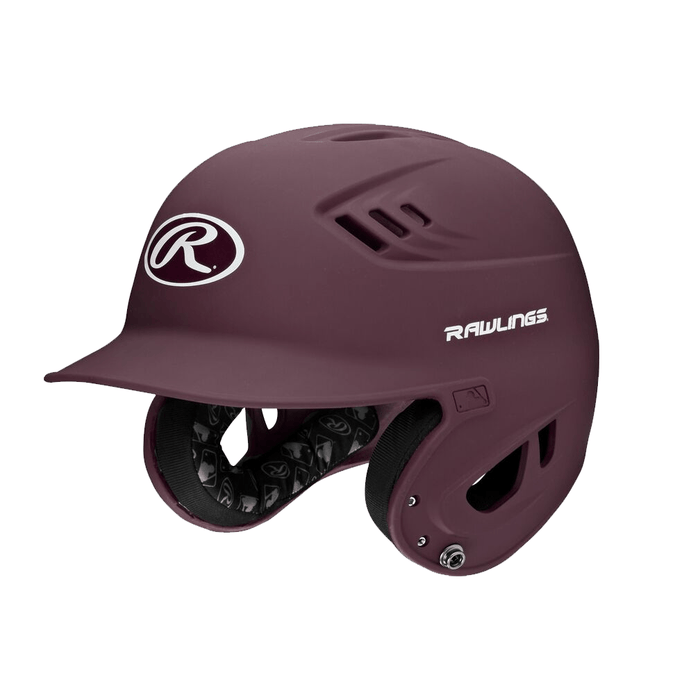 Rawlings Velo R16 Matte Batting Helmet Junior or Senior: R16MS / R16MJ Equipment Rawlings Maroon - Senior 