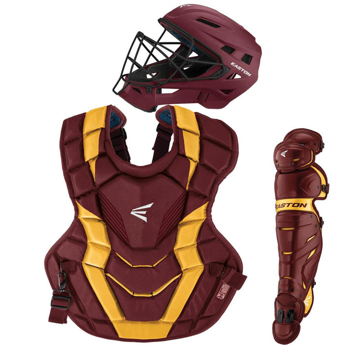 Easton Elite-X Boxed Intermediate Box Catcher's Set: A165425 Equipment Easton Maroon-Gold 