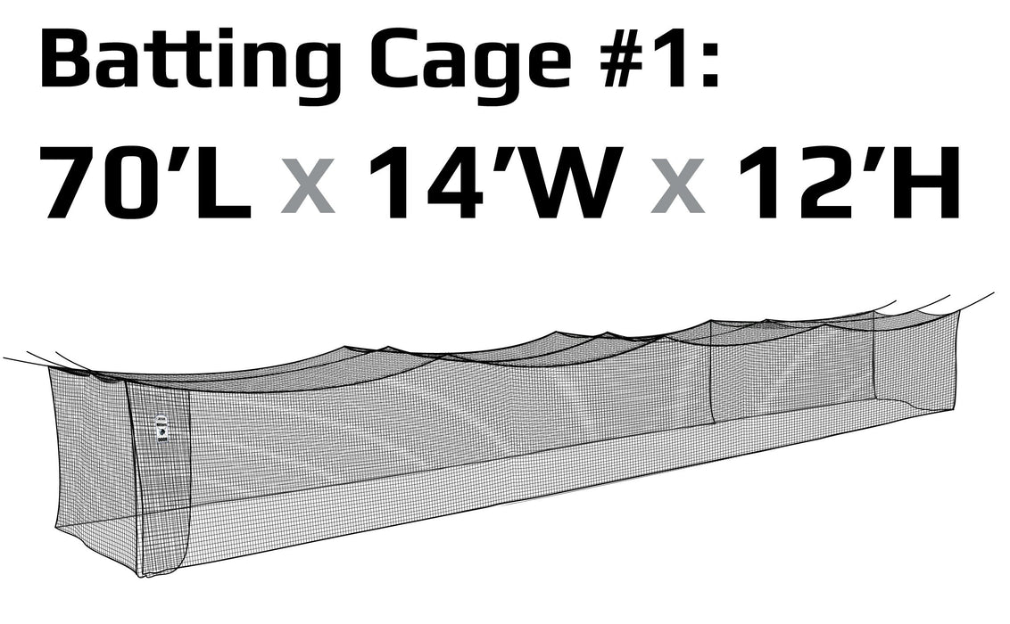 JUGS #1 Cage Twisted Knotted Polyethylene #27 Net 70 x 14 x 12: N1110 Training & Field JUGS 