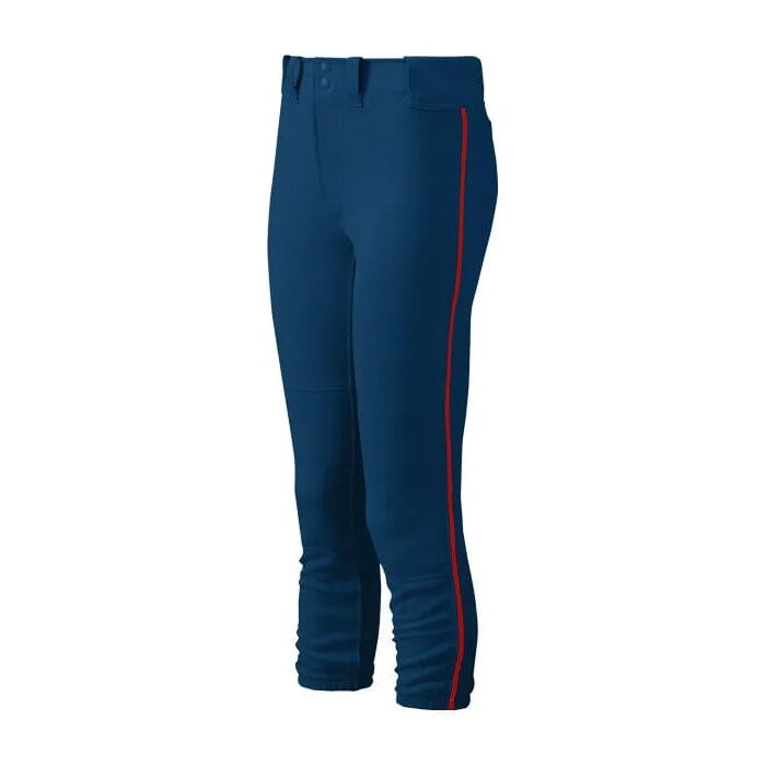 Mizuno Womens Select Belted Piped Pant Apparel Mizuno Navy/Red XXL 
