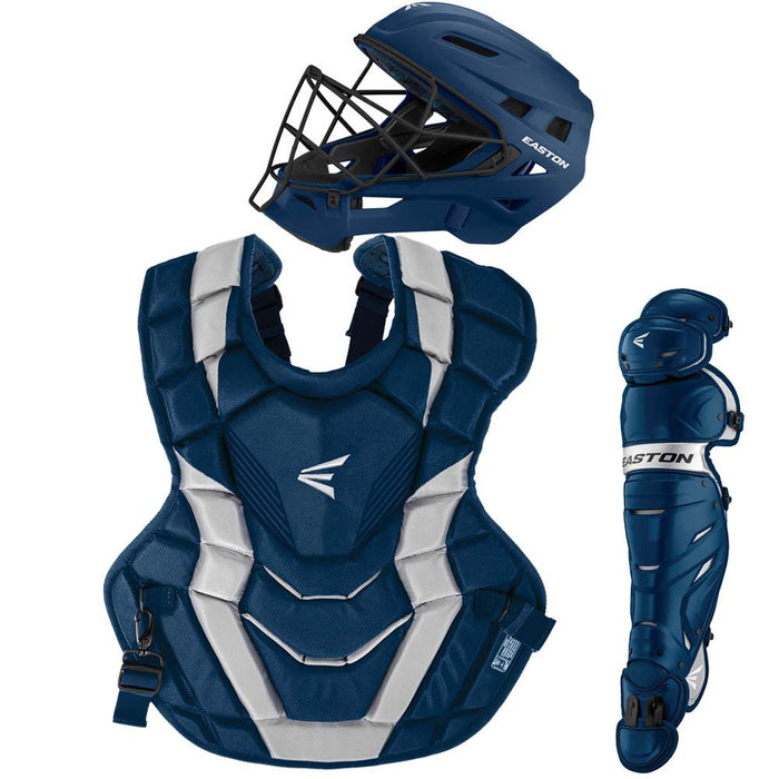 Easton Elite-X Boxed Intermediate Box Catcher's Set: A165425 Equipment Easton Navy-Silver 