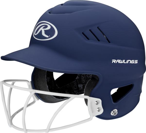 Rawlings Highlighter Fastpitch Helmet - Mask Matte: RCFHLFGM Equipment Rawlings Navy 