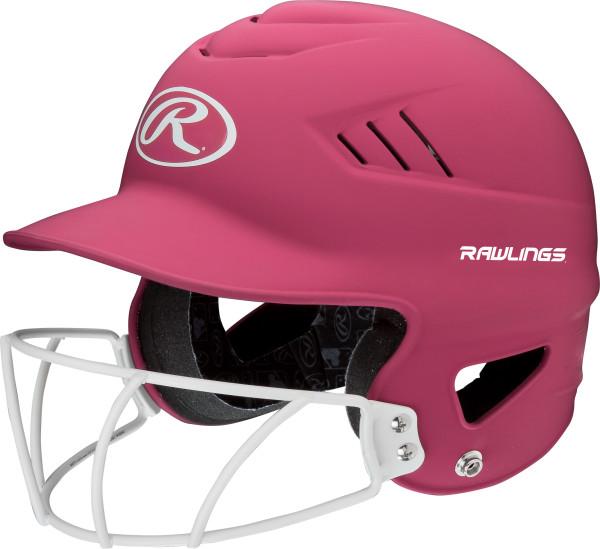 Rawlings Highlighter Fastpitch Helmet - Mask Matte: RCFHLFGM Equipment Rawlings Neon Pink 