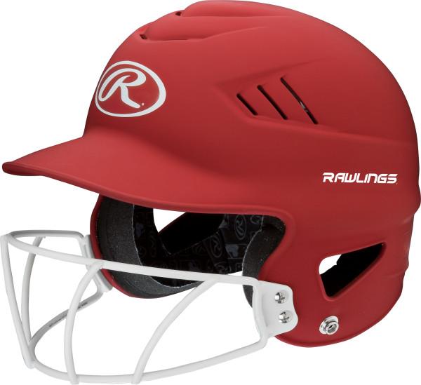 Rawlings Highlighter Fastpitch Helmet - Mask Matte: RCFHLFGM Equipment Rawlings Scarlet 
