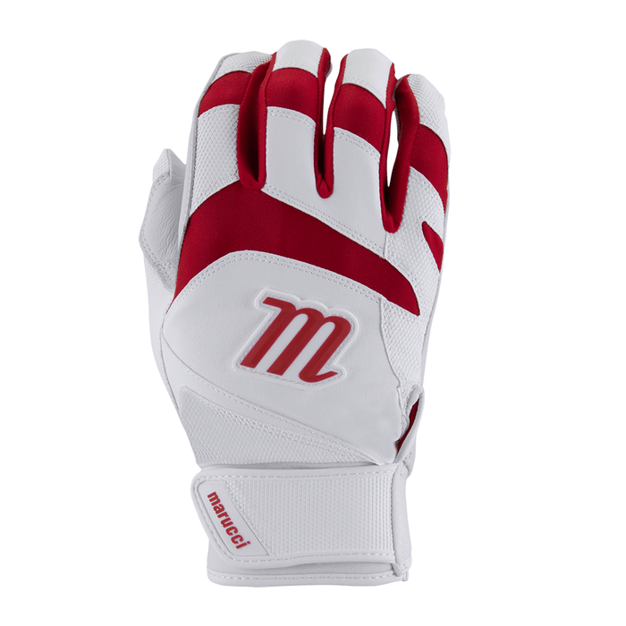 Marucci Youth Signature Batting Gloves: MBGSGN3Y Equipment Marucci Small White-Red