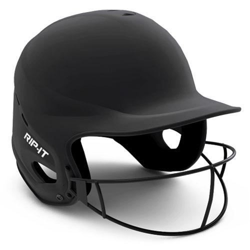 Rip-It Vision Pro Softball Batting Helmet: Matte Finish Equipment Rip-It Black Small-Medium 