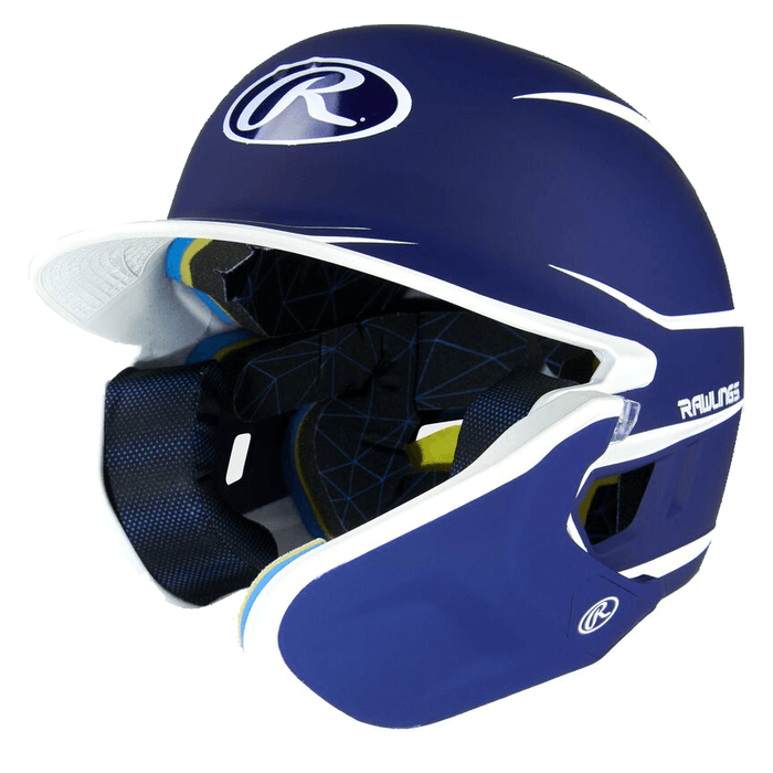 Rawlings Mach Adjust Senior Two-Tone Matte Baseball Batting Helmet With Adjustable Face Guard: MA14S Equipment Rawlings Royal-White Left Hand Batter