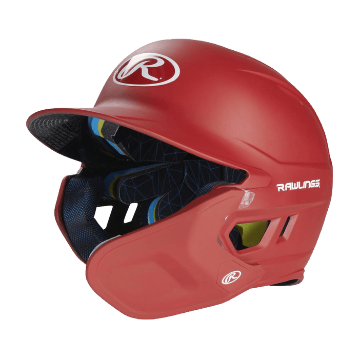 Rawlings Mach Adjust Junior Matte Baseball Batting Helmet with Adjustable Face Guard: MA07J Equipment Rawlings Scarlet Left Hand Batter