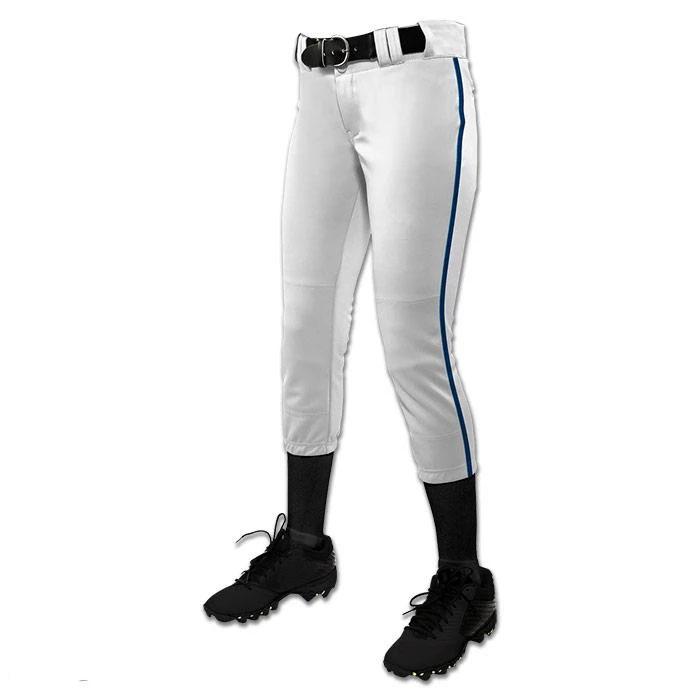 Champro Women/Girl's Tournament Low Rise Piped Pants: BP11P Apparel Champro Black/White Large 