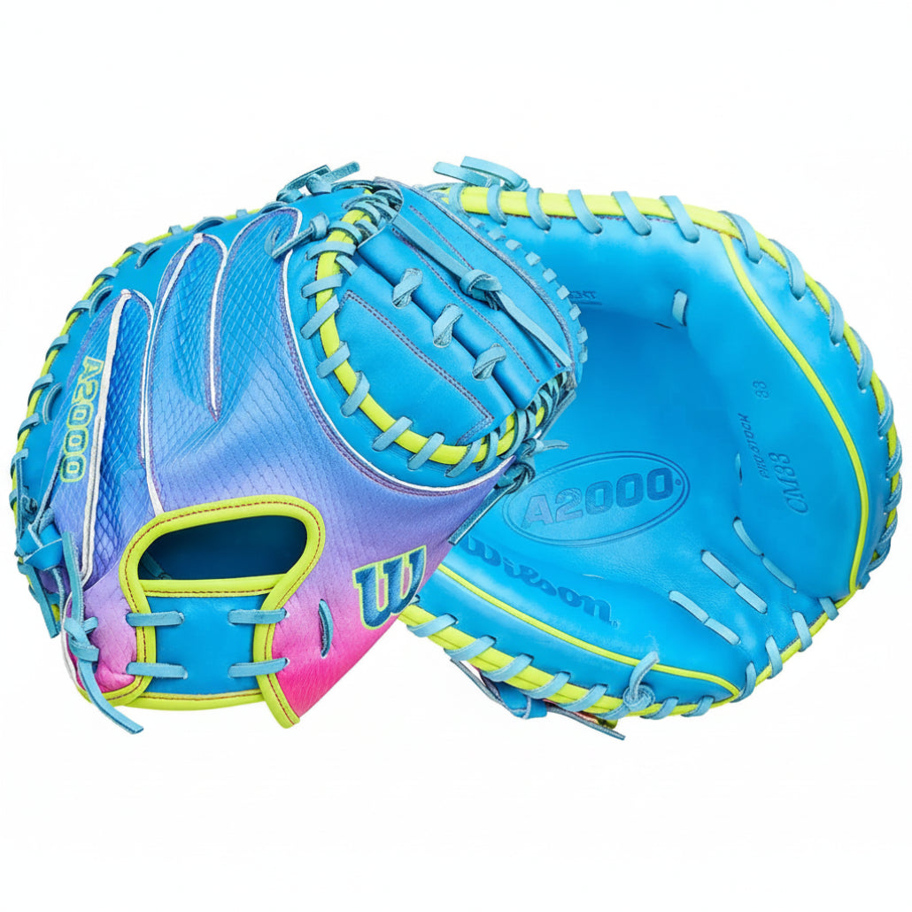 2026 Wilson A2000® Love the Moment™ CM33SS 33” Catcher’s Mitt: WBW10483533 Equipment Wilson Sporting Goods Wear on Left 