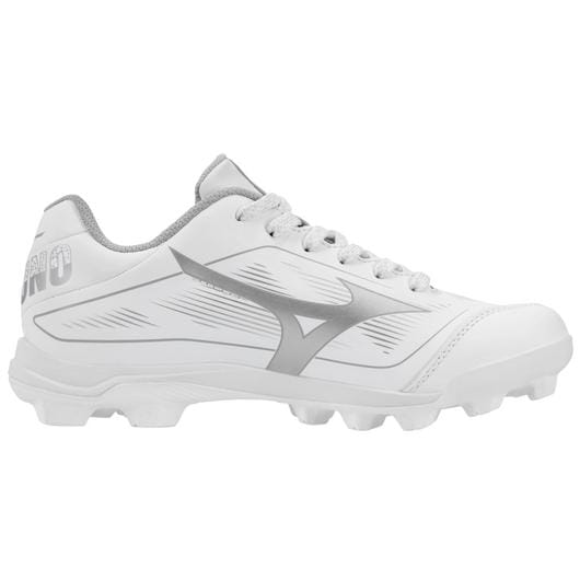 Mizuno Youth Cushionrevo Finch Softball Cleat: 320710 Footwear Mizuno 2.5 White/Silver 