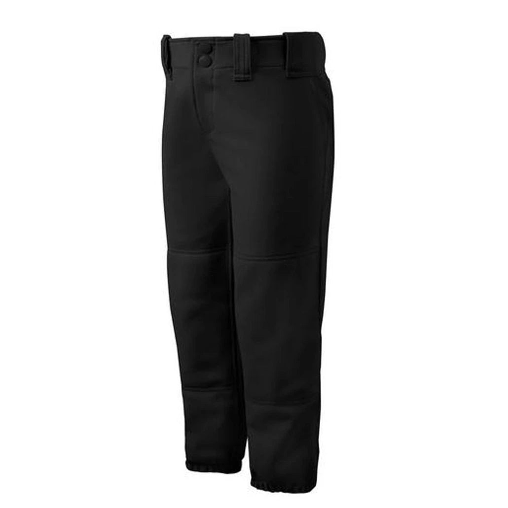 Mizuno Girl's Belted Low Rise Pants: 350462 Apparel Mizuno Black Large 