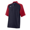 Mizuno Men's Gametime Short Sleeve Baseball Hitting Jacket: 351123 Apparel Mizuno Small Navy/Red 