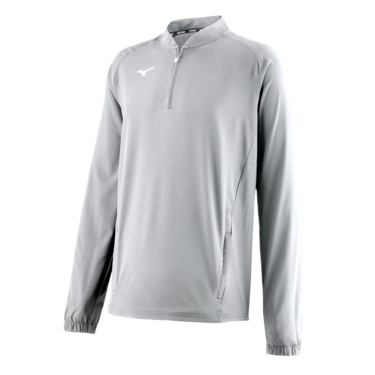 Mizuno Men&#39;s Gametime Long Sleeve Baseball Hitting Jacket: 351125 Apparel Mizuno Small Gray 