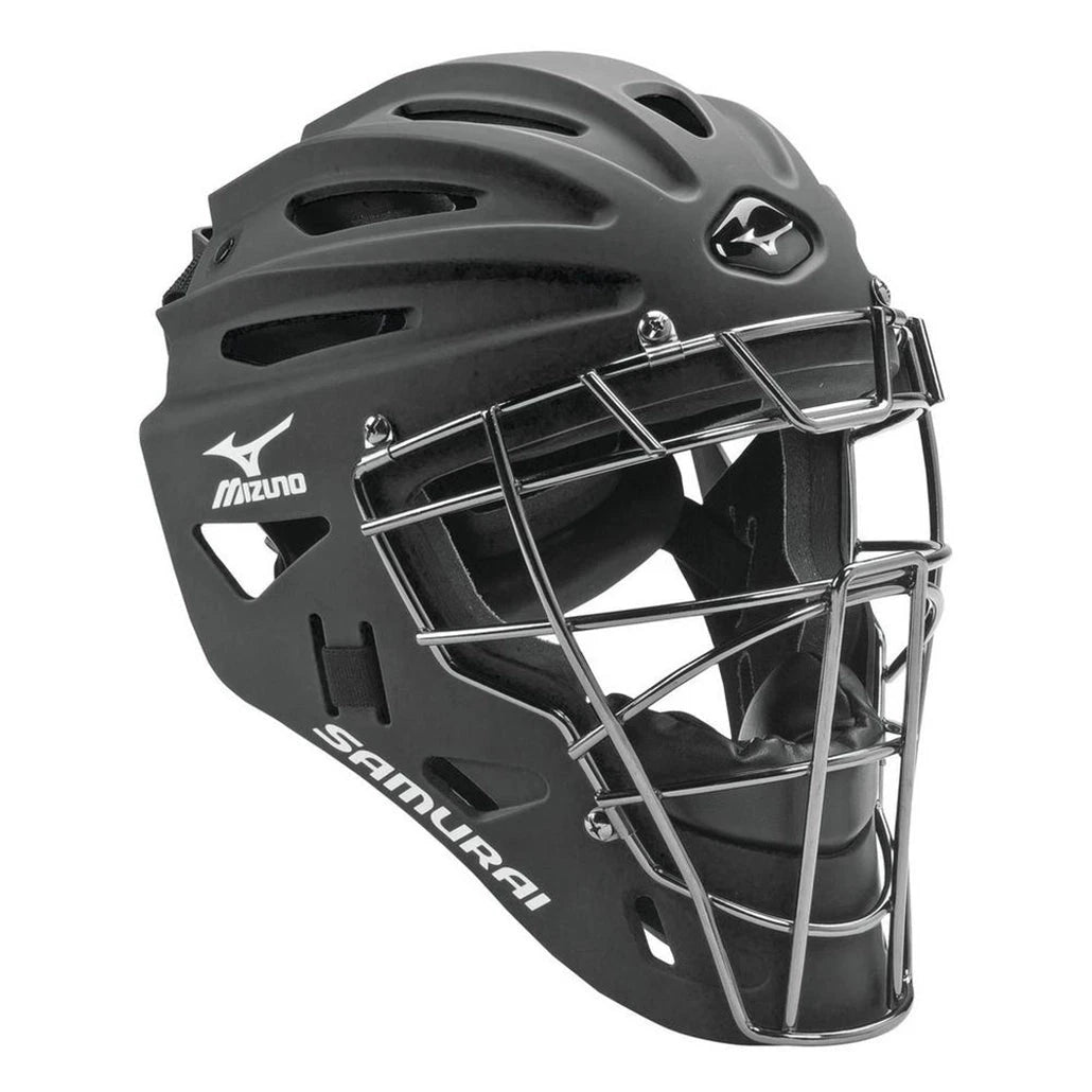Mizuno Youth Samurai Catchers Helmet Equipment Mizuno Black Youth 