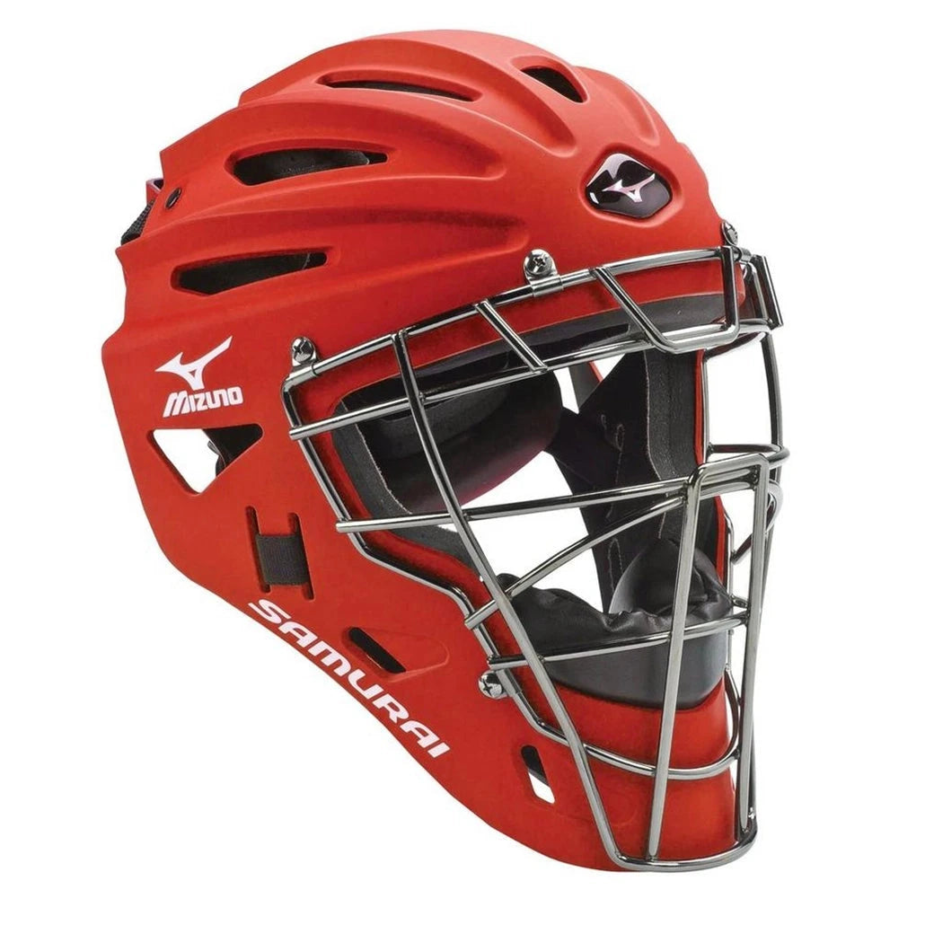 Mizuno Youth Samurai Catchers Helmet Equipment Mizuno Cardinal Youth 
