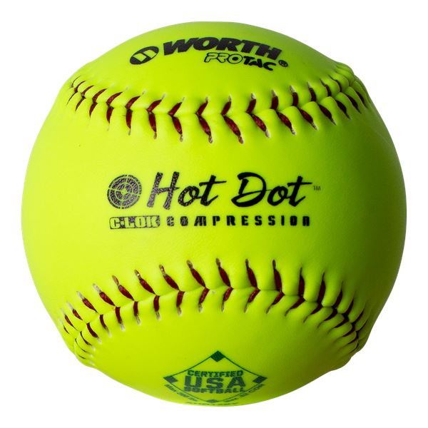 Worth Hot Dot Pro Tac Synthetic USA (ASA) Softball 12 Inch (Dozen): AHD12SY Balls Worth 