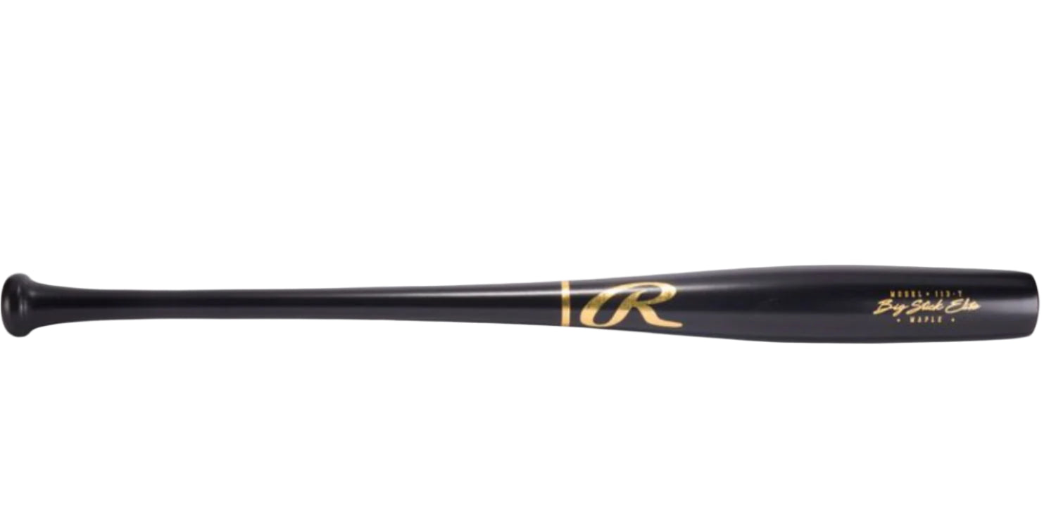 Rawlings Big Stick I13T Torpedo Maple Wood Baseball Bat (Black-Gold): RBSM6 Bats Rawlings 