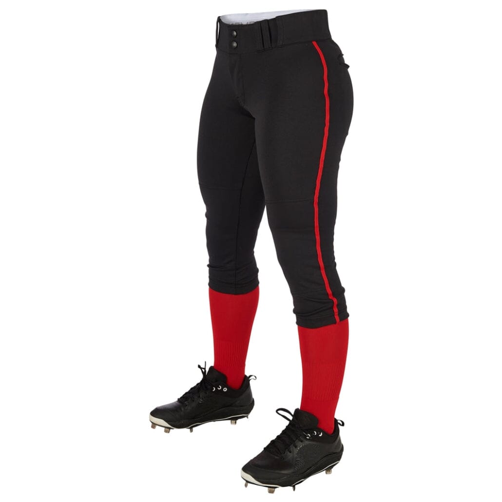 Champro Women/Girl's Tournament Low Rise Piped Pants: BP11P Apparel Champro Black/Royal Small 