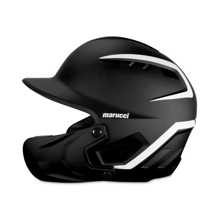 Marucci Duravent Two-Tone Baseball Batting Helmets (Junior or Senior): MBHDVJGT Equipment Marucci Black Junior-6 1/2&quot;-7 1/8&quot; 