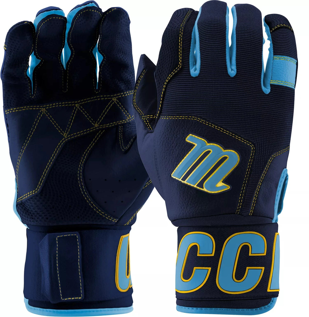 Marucci MBG2BKSM Adult Blacksmith Full Wrap Batting Gloves: Columbia-Navy Equipment Marucci 