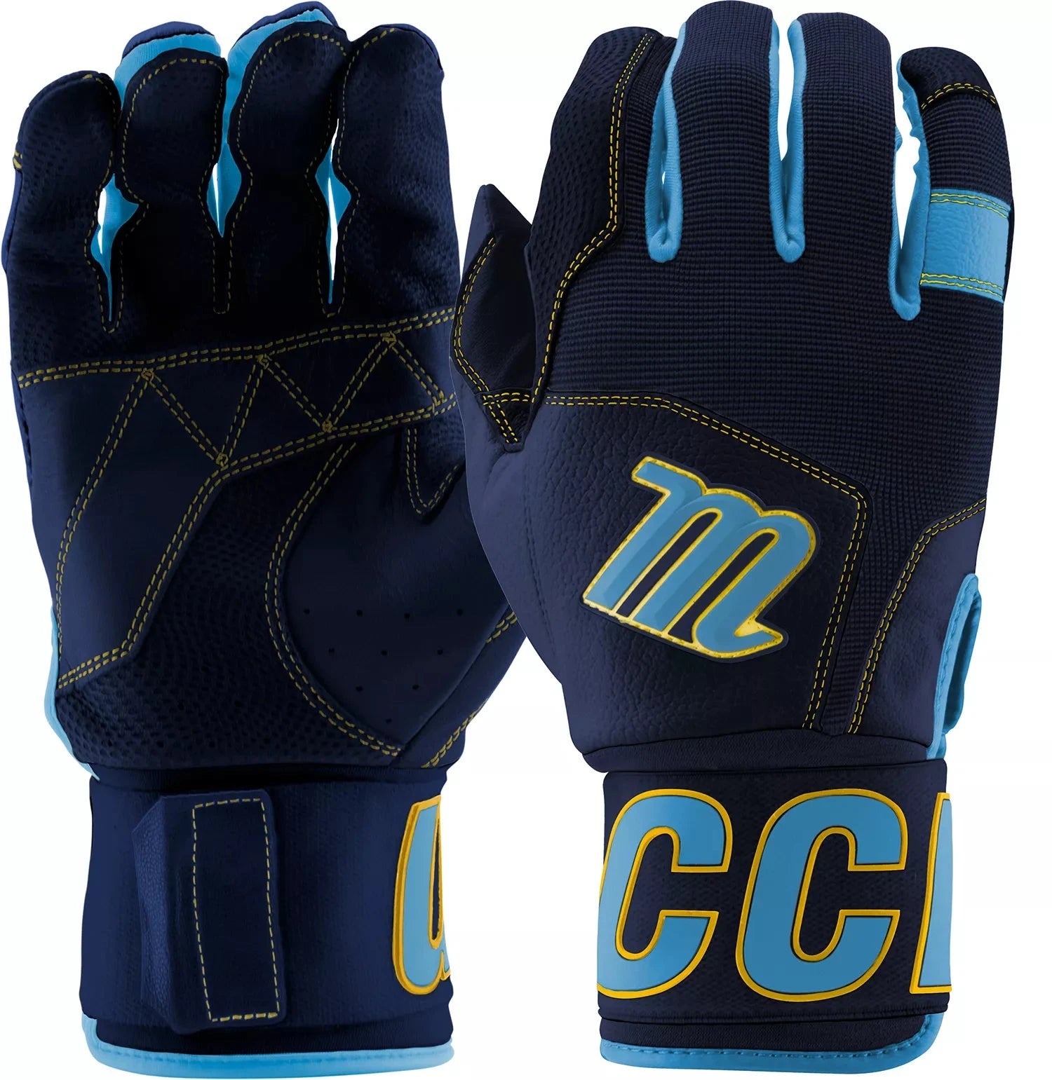 Marucci MBG2BKSM Adult Blacksmith Full Wrap Batting Gloves: Columbia-Navy Equipment Marucci 