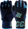 Marucci MBG2BKSM Adult Blacksmith Full Wrap Batting Gloves: Columbia-Navy